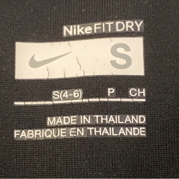 V Neck Black Nike Fit Dry Sport Tee - Picture 3 of 4